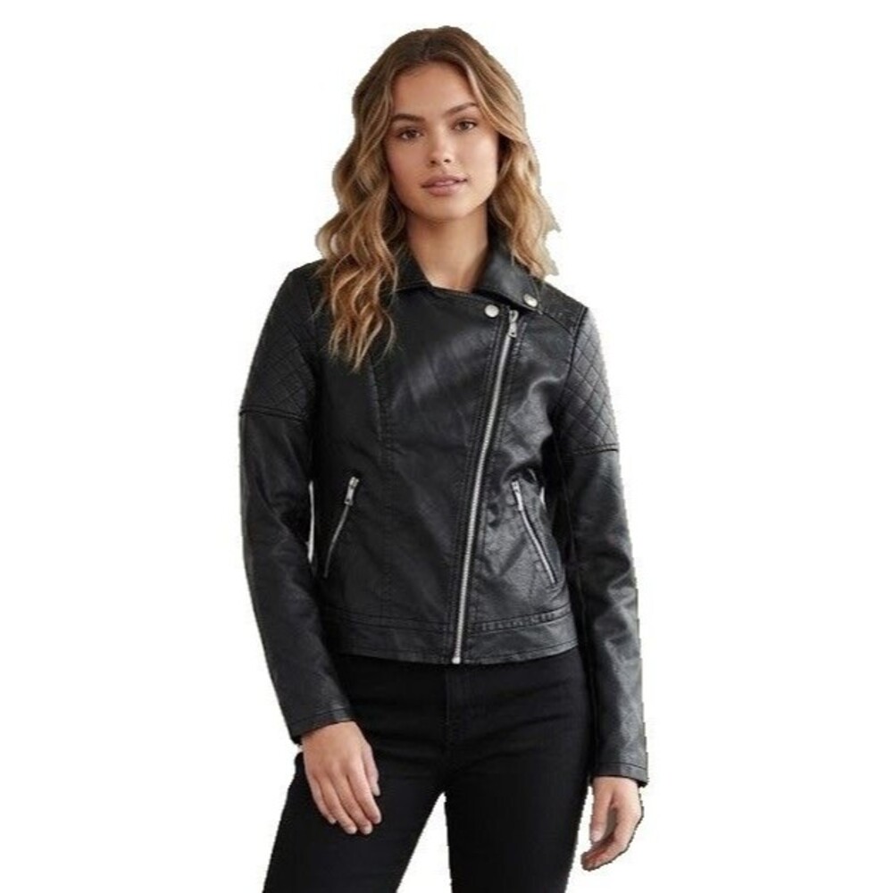 Forever 21 Womens Faux Leather Moto Jacket Size S